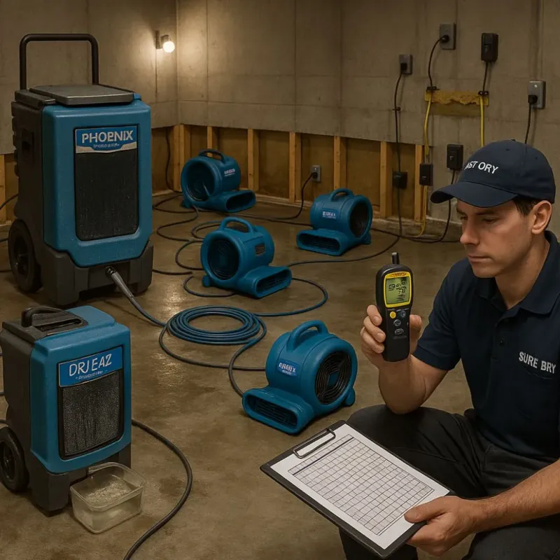 Structural Drying and Dehumidification process in South Tucson, AZ